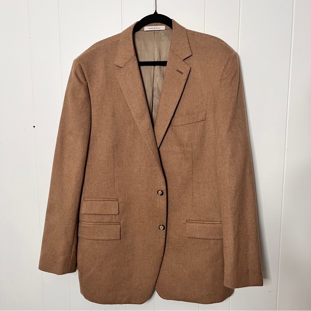Joseph Abboud 100% Camel Hair Made in Italy Tan Sport Coat Lanificio Campore 46L